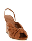 Fendi Brown Lamb Leather Stiletto Heel Sandals