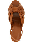 Fendi Brown Lamb Leather Stiletto Heel Sandals
