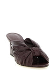 Fendi Bordeaux Lamb Leather Platform Sandals