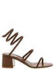 RENE CAOVILLA Brown Viscose Strap-On Sandals