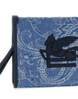 Etro Blue Cotton Clutch Bag