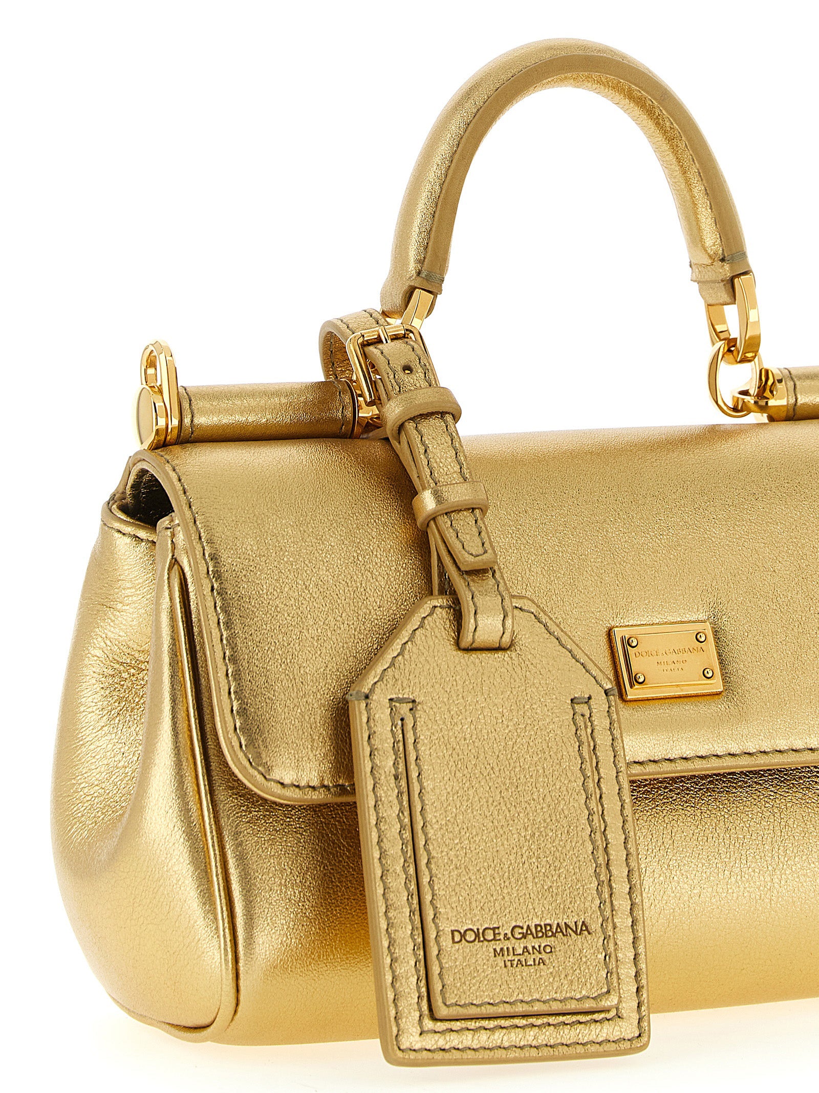 Dolce &amp; Gabbana Gold Calfskin Handbag