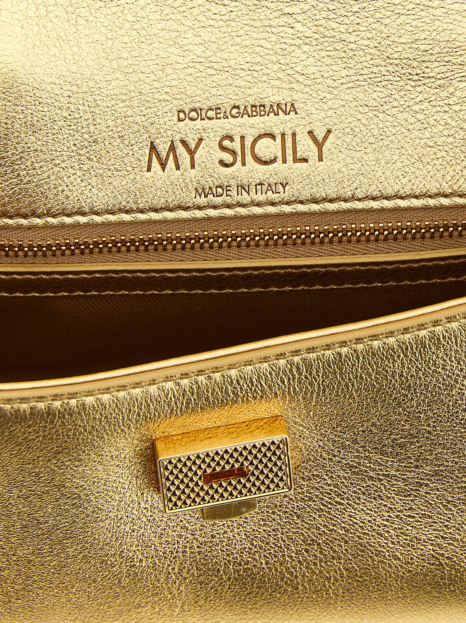 Dolce &amp; Gabbana Gold Calfskin Handbag