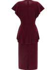 Norma Kamali Bordeaux Polyester Midi Dress