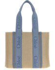 Chloé Blue Linen Tote Bag