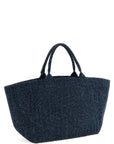 Ganni Blue Organic Cotton Tote Bag
