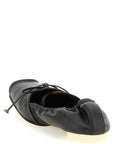 MM6 Maison Margiela Black Cowhide Ballet Flats