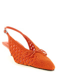 Jacquemus Orange Polyester Mid Heel Pumps