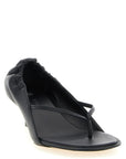 Jacquemus Black Lamb Leather Flat Sandals