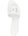 Dolce & Gabbana White Calfskin Platform Sandals