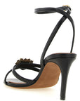 Dolce & Gabbana Black Calfskin Stiletto Heel Sandals