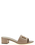 Dolce & Gabbana Gray Calfskin Mules