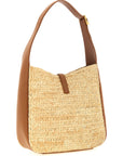 Saint Laurent Beige Raffia Shoulder Bag