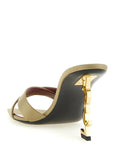 Saint Laurent Bicolor Viscose Stiletto Heel Sandals