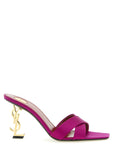 Saint Laurent Fuchsia Viscose Stiletto Heel Sandals