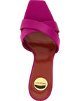 Saint Laurent Fuchsia Viscose Stiletto Heel Sandals