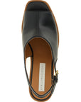 Stella McCartney Black Polyurethane Wedge Sandals
