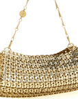 Paco Rabanne Gold Brass Clutch Bag