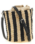 Valentino Garavani Black Straw Shoulder Bag