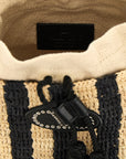 Valentino Garavani Black Straw Shoulder Bag