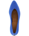Versace Blue Cotton Mid Heel Pumps