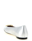 Valentino Garavani Silver Lamb Leather Ballet Flats
