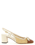 Valentino Garavani Beige Goatskin Mid Heel Pumps