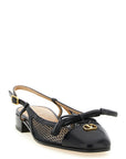Valentino Garavani Black Leather Ballet Flats