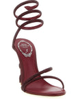 RENE CAOVILLA Bordeaux Viscose Stiletto Heel Sandals