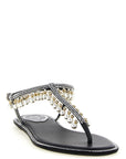 RENE CAOVILLA Bicolor Viscose Flat Sandals