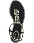 RENE CAOVILLA Bicolor Viscose Flat Sandals