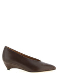 Jil Sander Brown Calfskin Mid Heel Pumps
