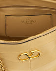 Valentino Garavani Beige Lamb Leather Shoulder Bag