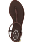 RENE CAOVILLA Brown Viscose Flat Sandals