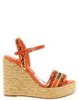 Dolce & Gabbana Orange Cotton Wedge Sandals