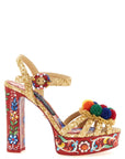 Dolce & Gabbana Multicolor Viscose Stiletto Heel Sandals
