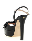 Valentino Garavani Black Calfskin Stiletto Heel Sandals