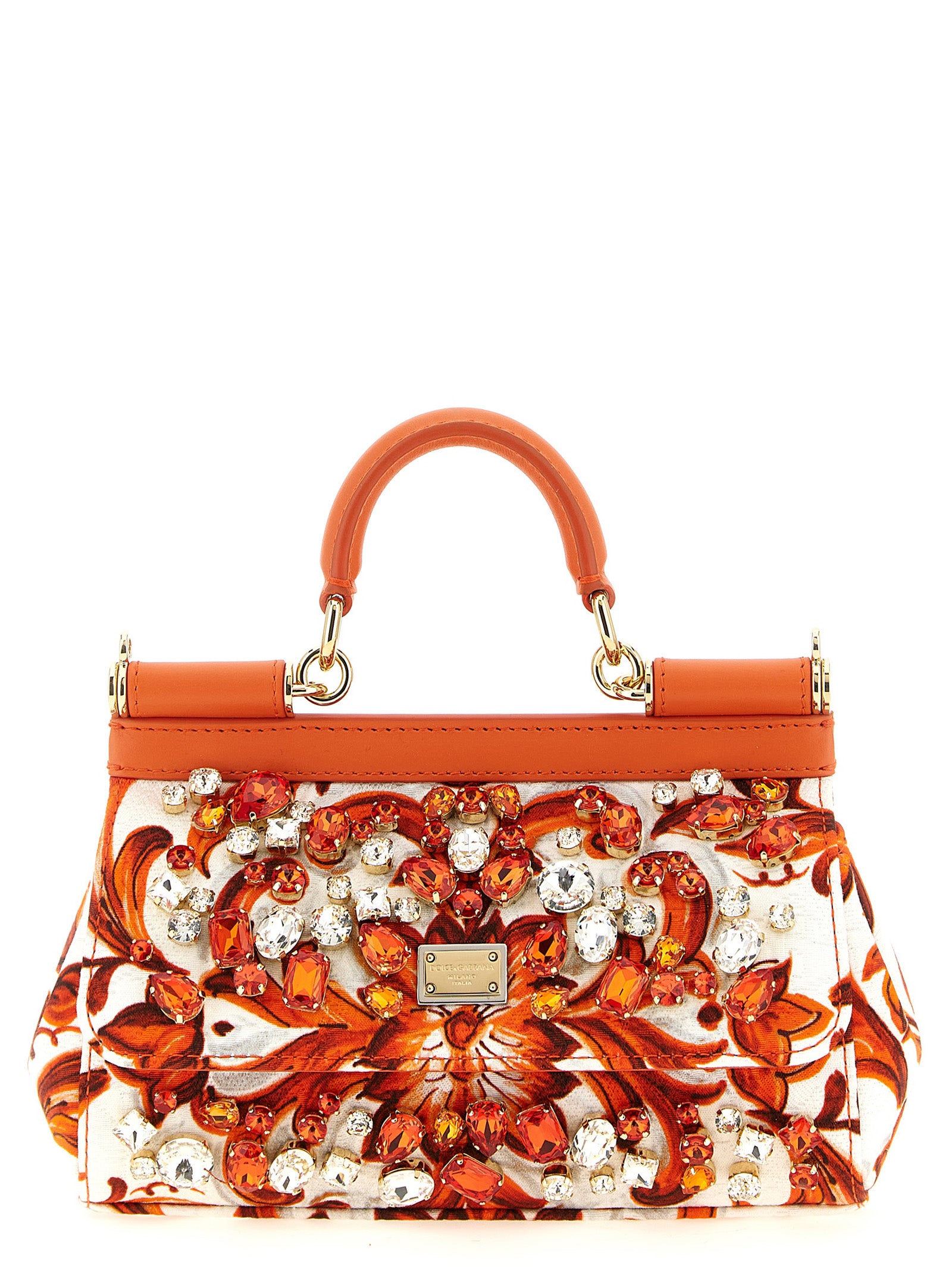 Dolce &amp; Gabbana Orange Cotton Handbag