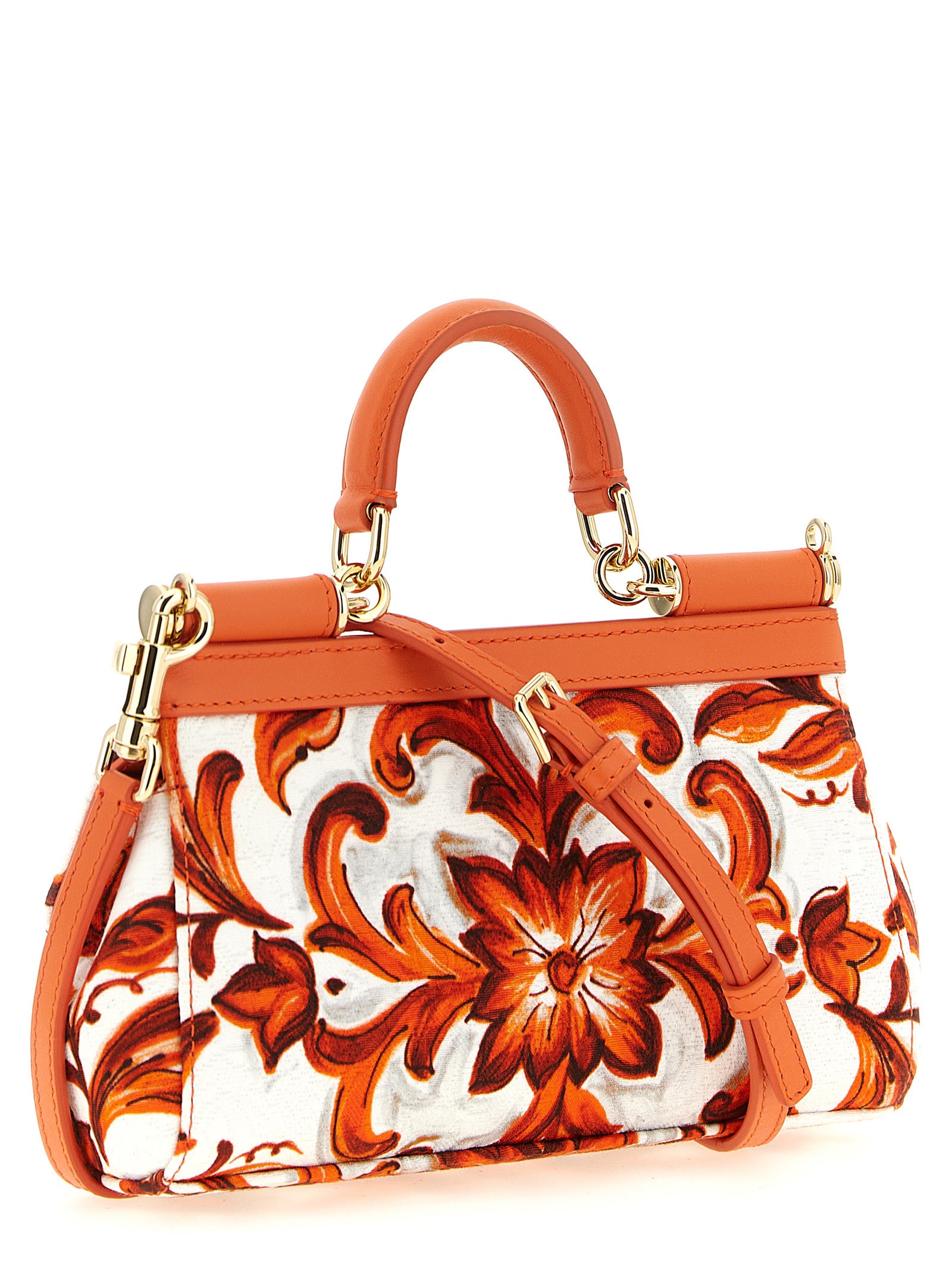 Dolce &amp; Gabbana Orange Cotton Handbag