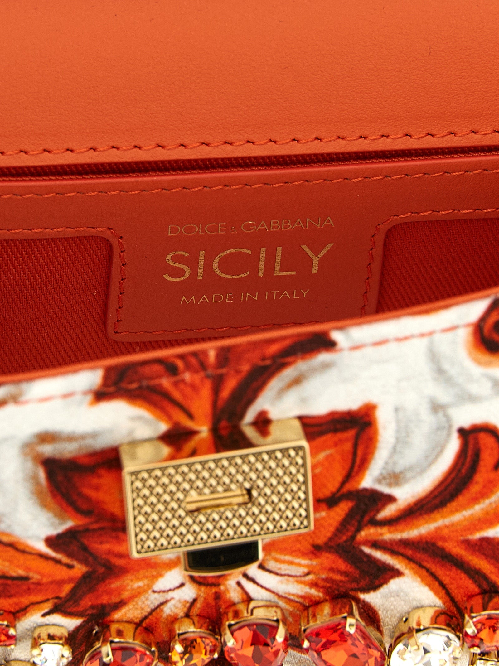 Dolce &amp; Gabbana Orange Cotton Handbag