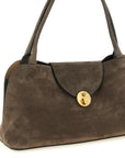 Versace Brown Calfskin Shoulder Bag