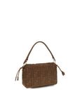 Fendi Brown Raffia Shoulder Bag