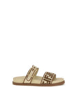 Fendi Brown Raffia Flat Sandals