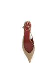 Valentino Garavani Beige Calf Leather Bos Taurus Mid Heel Pumps