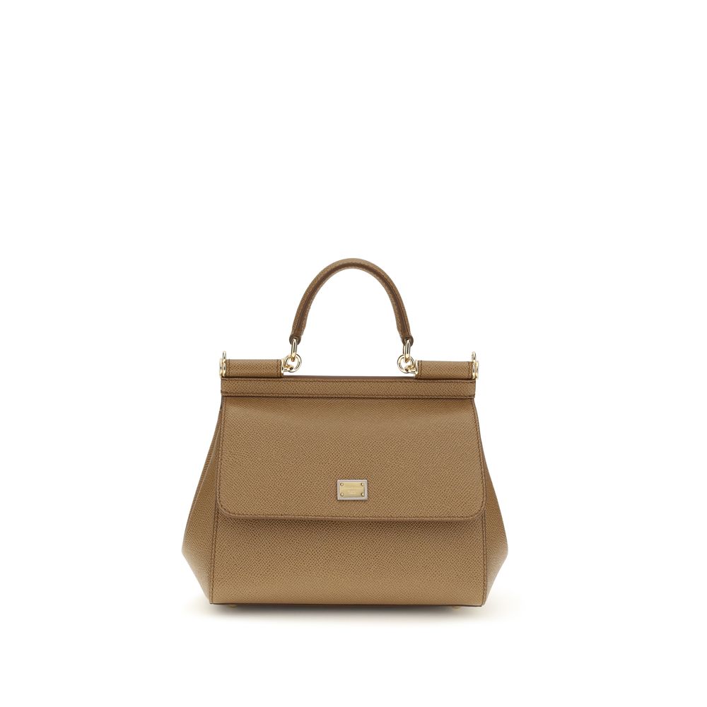 Dolce &amp; Gabbana Beige Calf Leather Bos Taurus Handbag