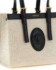 Versace Beige Linen Tote Bag