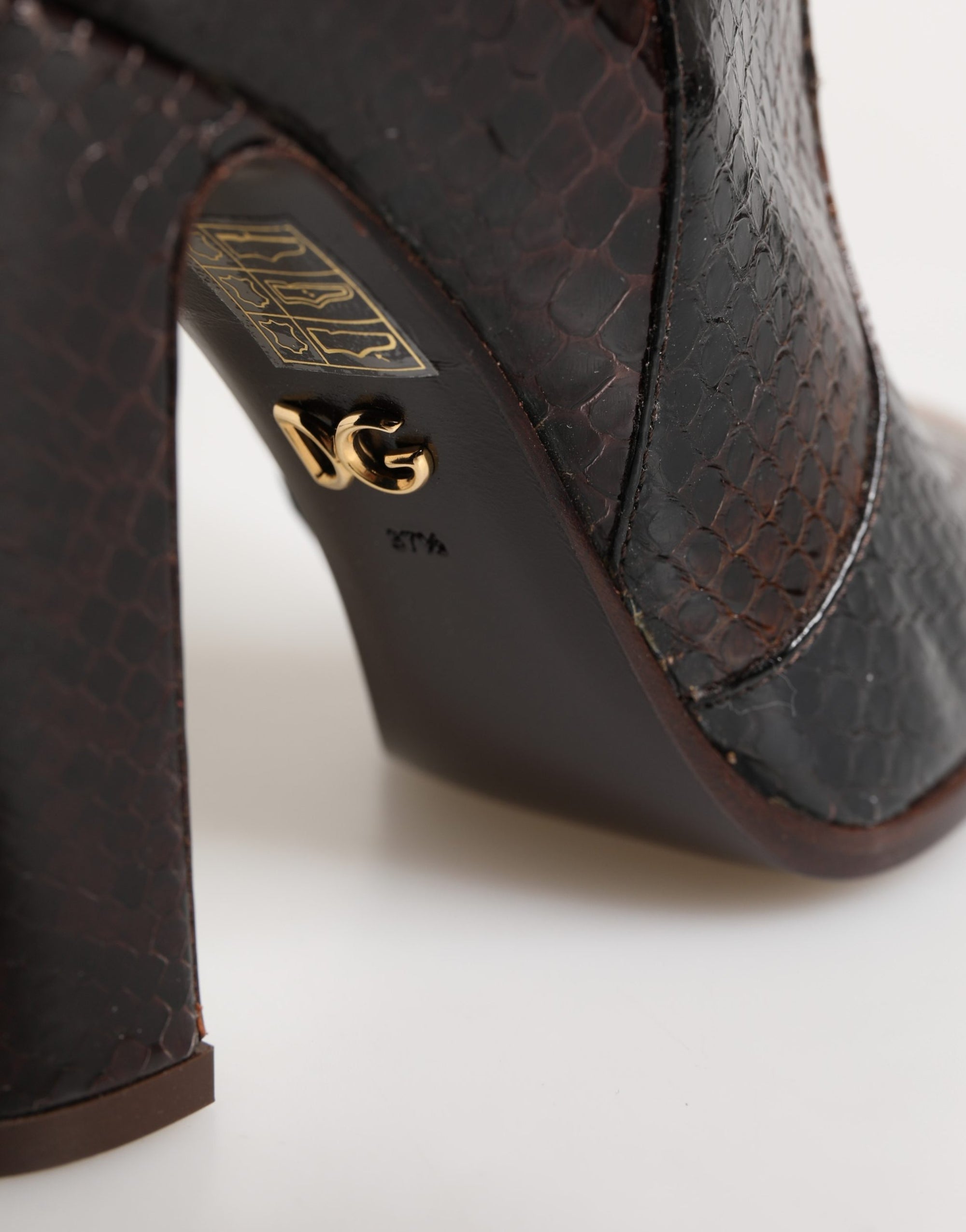 Dolce &amp; Gabbana Brown Exotic Leather Knee High Boots Shoes