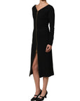 Dolce & Gabbana Black Long Sleeves Front Zipper Midi Dress