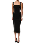 Dolce & Gabbana Black Sleeveless Front Zipper Midi Dress