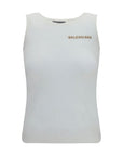 Balenciaga White Cotton Tank Tops